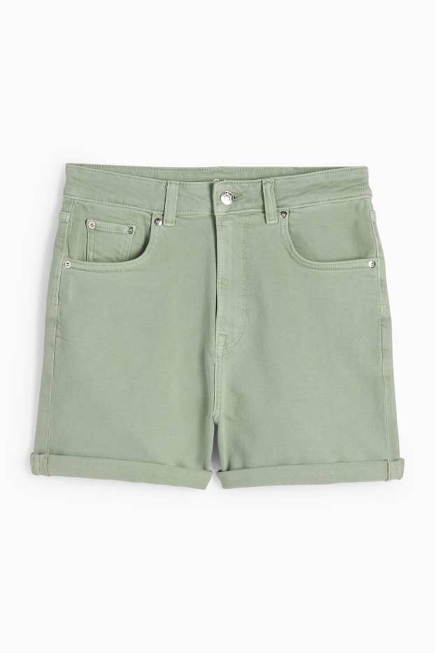 Dames - Mom short - high waist - lichtgroen