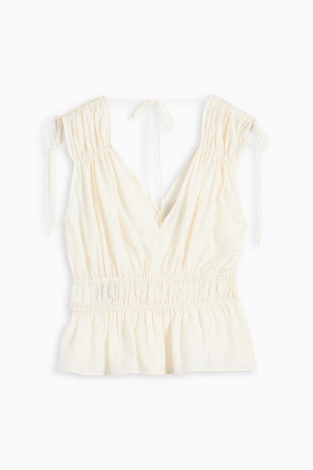 Dames - Blousetop - licht beige