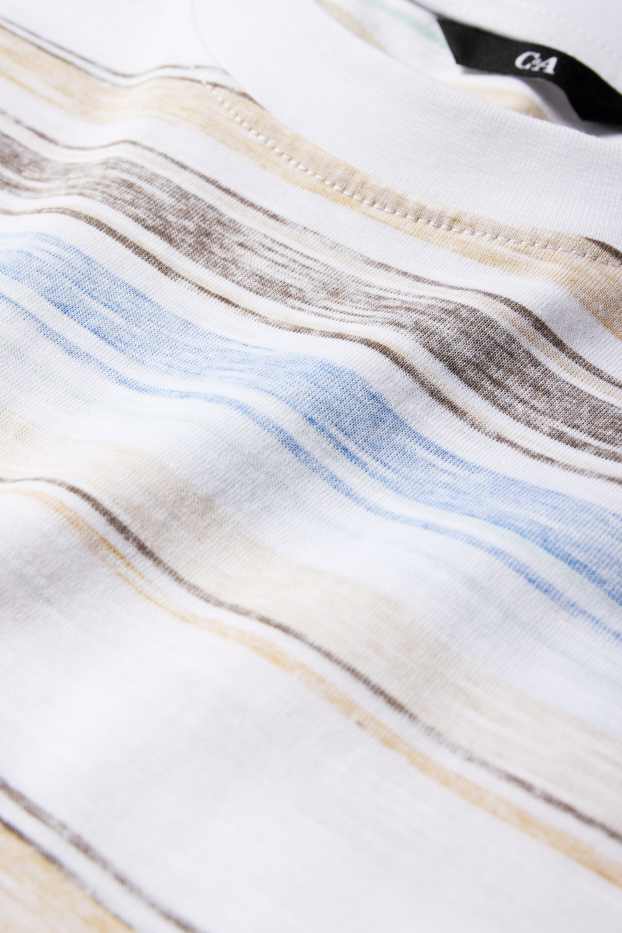 Home - Samarreta de mànigues curtes - regular fit - de ratlles - blanc