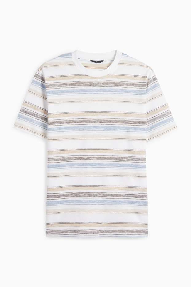 Home - Samarreta de mànigues curtes - regular fit - de ratlles - blanc