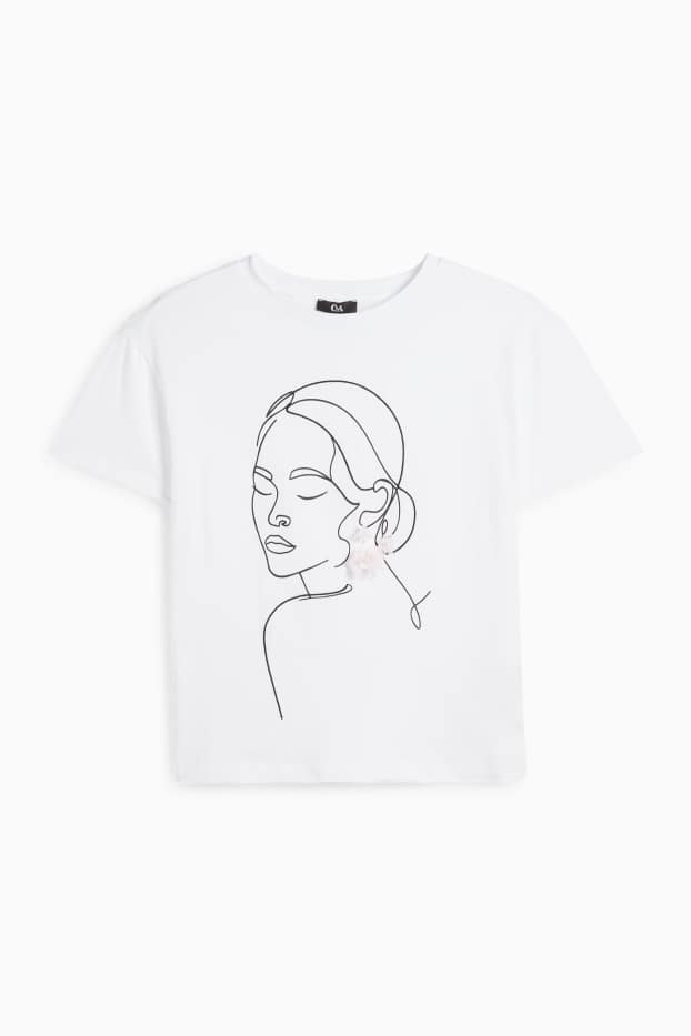 Femmes - T-shirt - regular fit - blanc