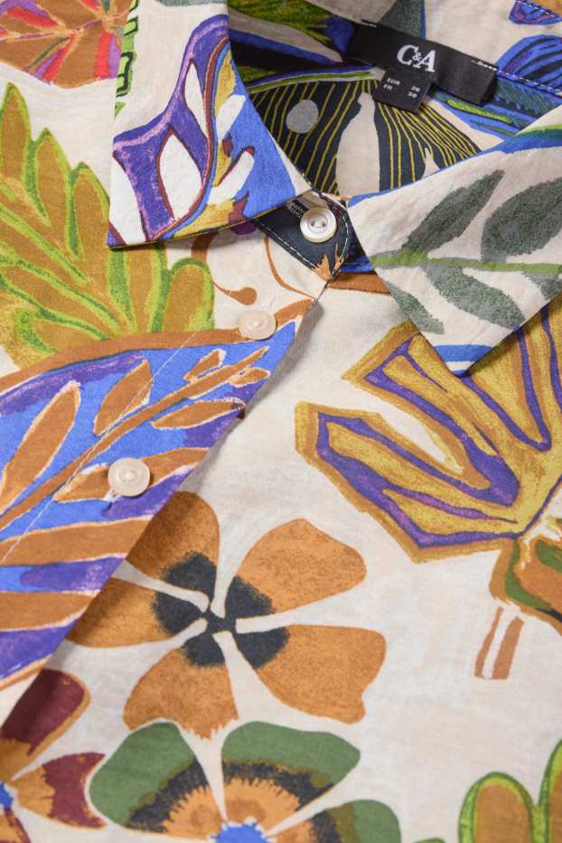 Femmes - Chemisier - à fleurs - beige clair