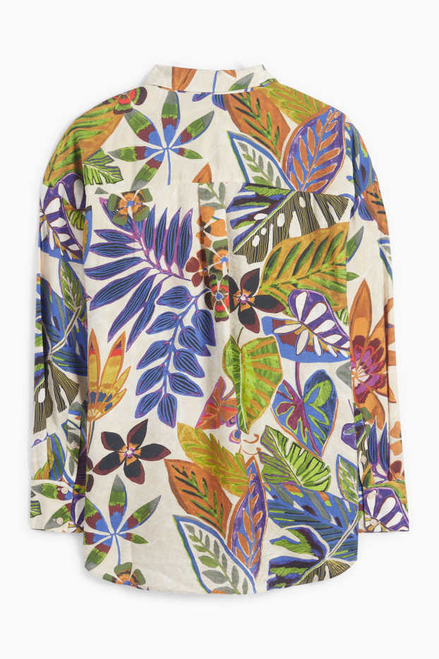 Femmes - Chemisier - à fleurs - beige clair