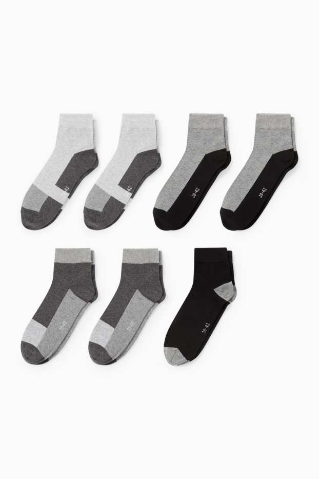 Men - Multipack of 7 - short socks - gray-melange