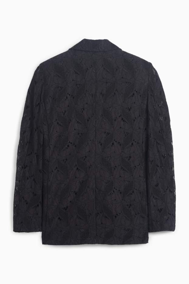 Women - Long lace blazer - relaxed fit - black