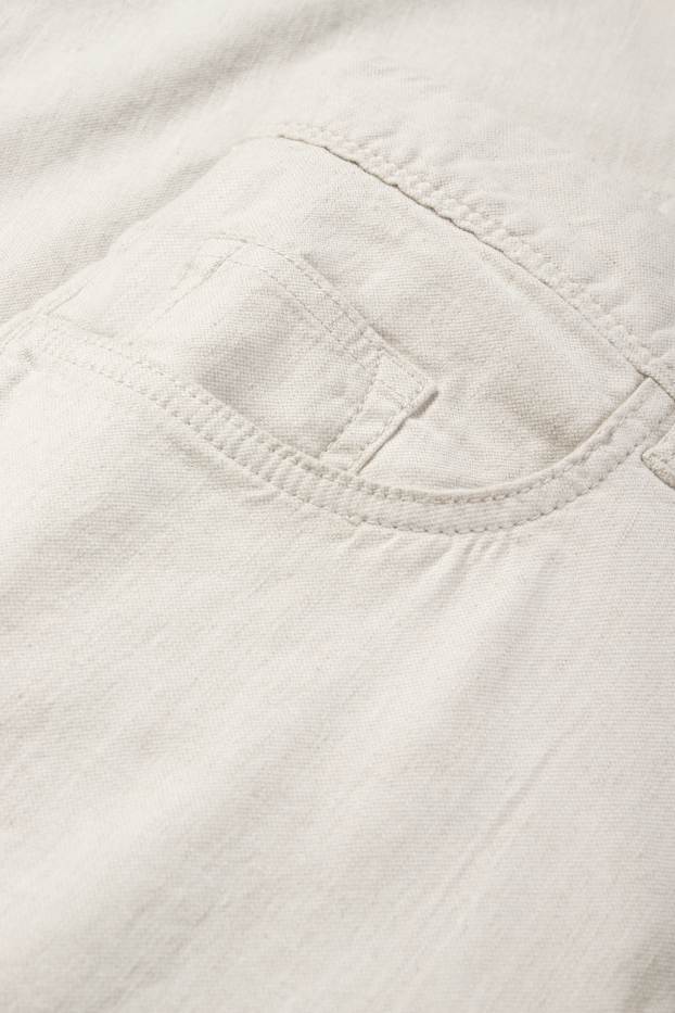 Herren - Hose - Regular Fit - Leinen-Mix - hellbeige