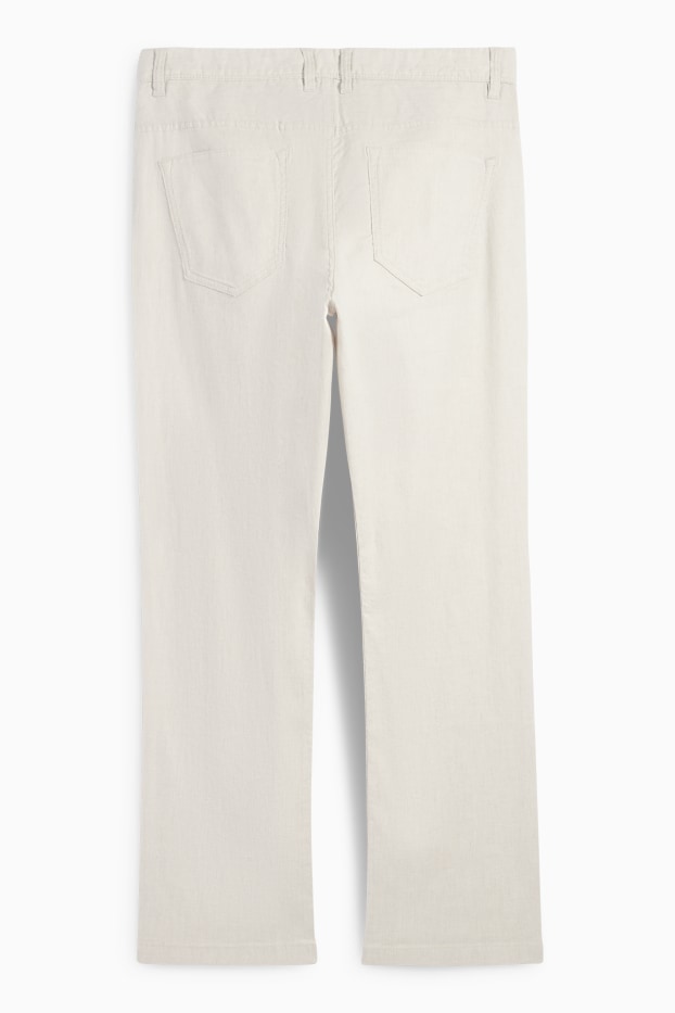 Herren - Hose - Regular Fit - Leinen-Mix - hellbeige