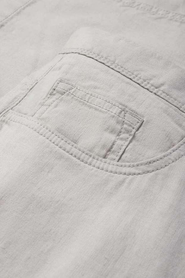 Bărbați - Pantaloni - regular fit - amestec de in - gri