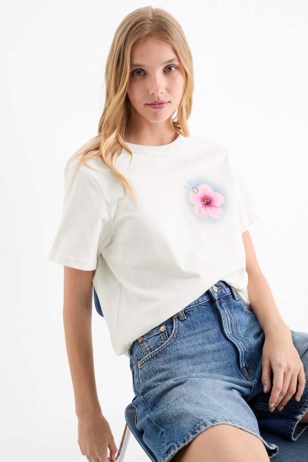 Donna - T-shirt - oversize - bianco