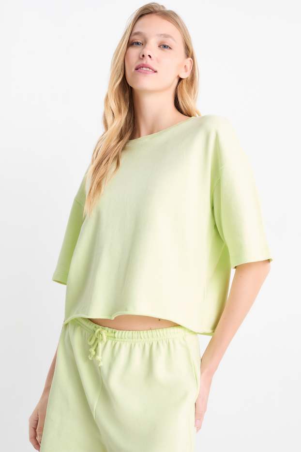Femei - Tricou - supradimensionat - verde deschis