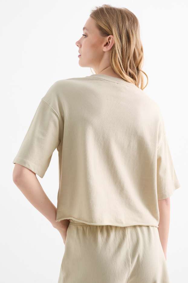 Femei - Tricou - supradimensionat - bej