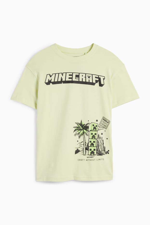 Děti - chlapci - Minecraft - tričko s krátkým rukávem - světle zelená