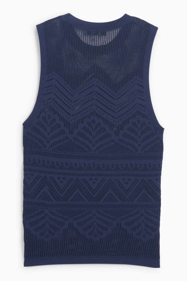 Damen - Strick-Top - dunkelblau