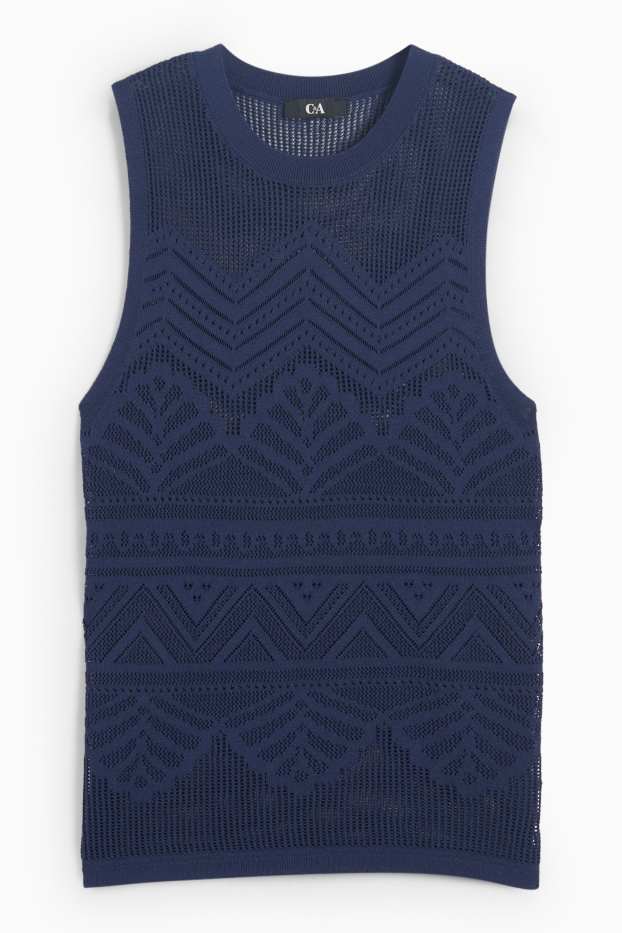 Damen - Strick-Top - dunkelblau