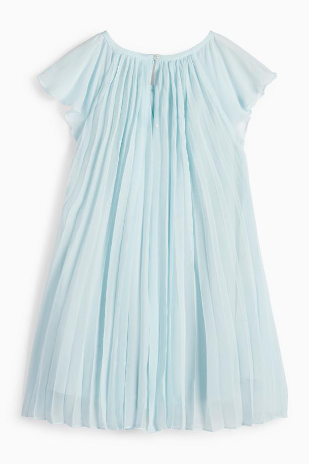 Kinder Mädchen - Plissee-Kleid - hellblau