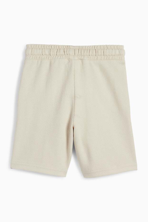 Children Boys - Bermuda shorts - textured - light beige