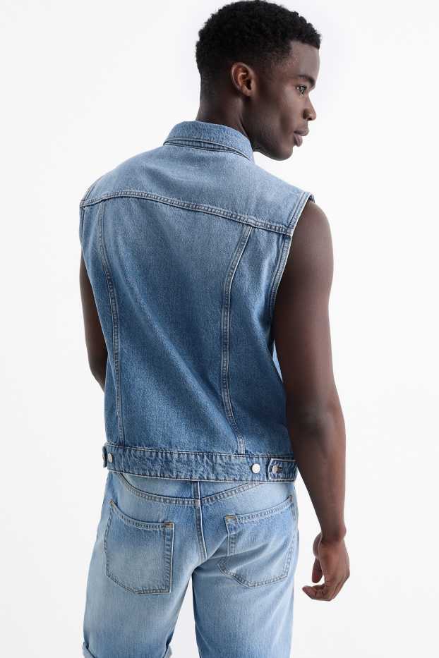 Herren - Jeans-Weste - jeansblau