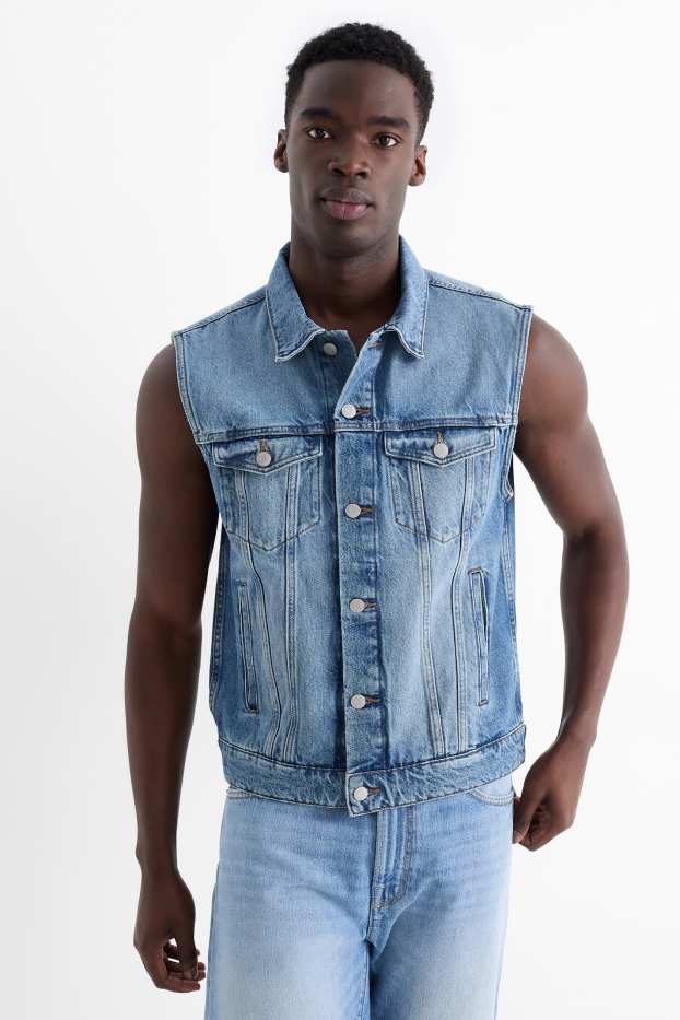 Herren - Jeans-Weste - jeansblau