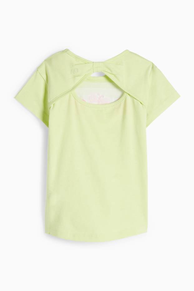 Niños: niñas - Flores y mariposa - camiseta de manga corta - verde claro