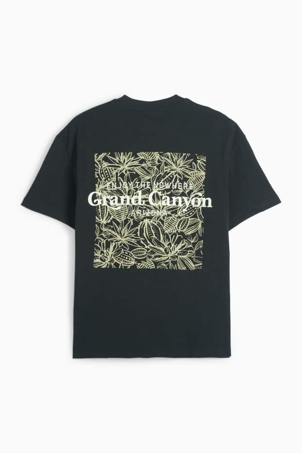 Heren - T-shirt - relaxed fit - zwart