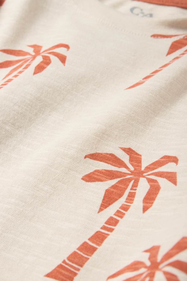 Nen - Palmera - samarreta de màniga curta - amb motiu - beix clar