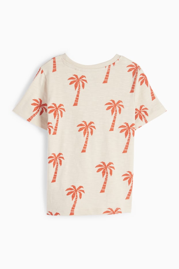 Nen - Palmera - samarreta de màniga curta - amb motiu - beix clar