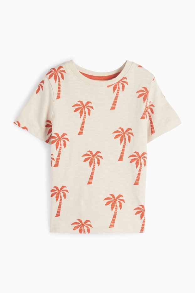 Nen - Palmera - samarreta de màniga curta - amb motiu - beix clar