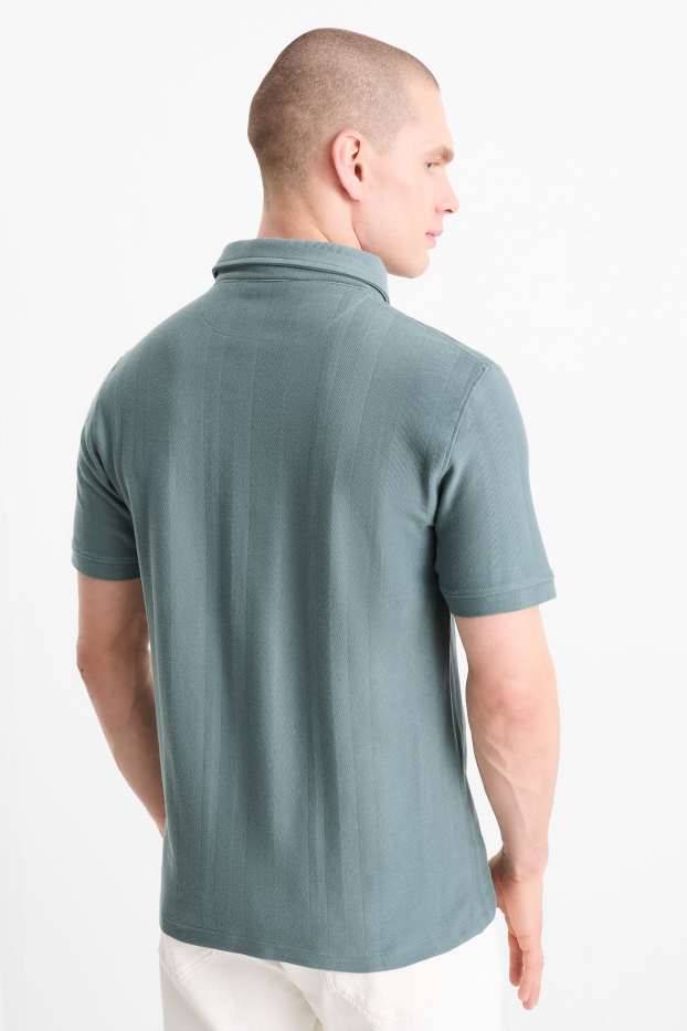 Hommes - Polo - finition texturée - vert