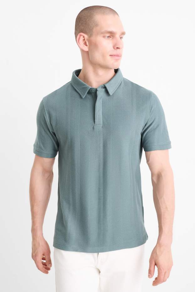 Hommes - Polo - finition texturée - vert