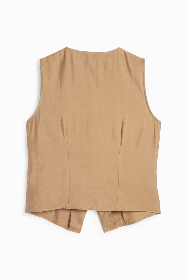 Femmes - Gilet dans manches - regular fit - marron clair