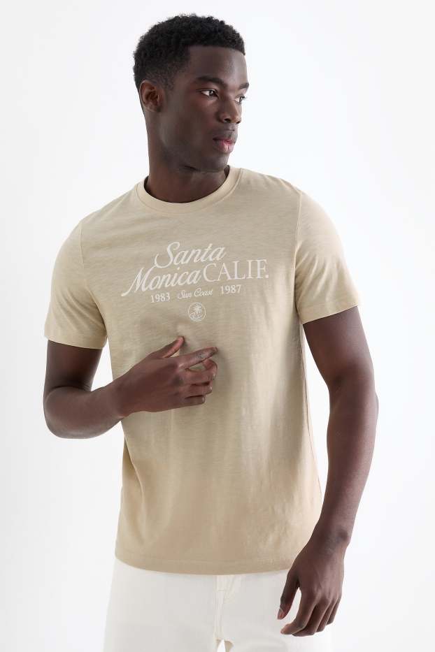 Uomo - T-shirt - regular fit - beige