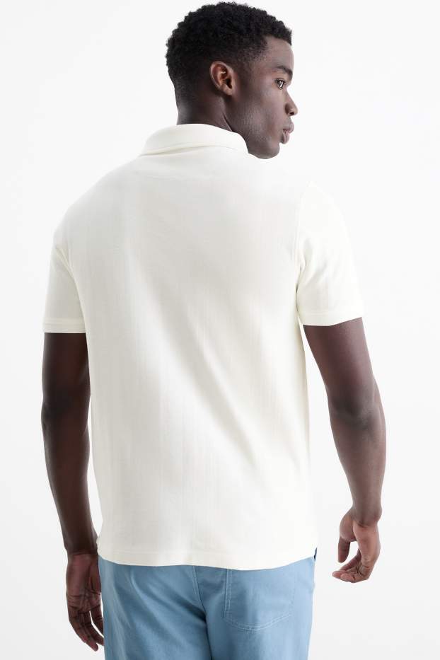 Home - Polo - texturat - blanc trencat