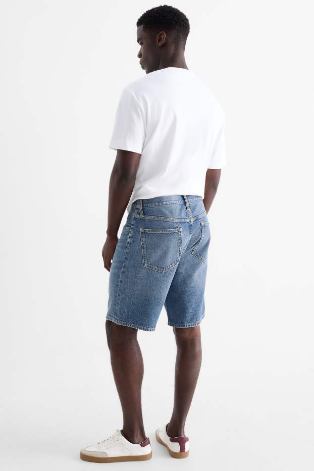 Heren - Korte spijkerbroek - jeansblauw