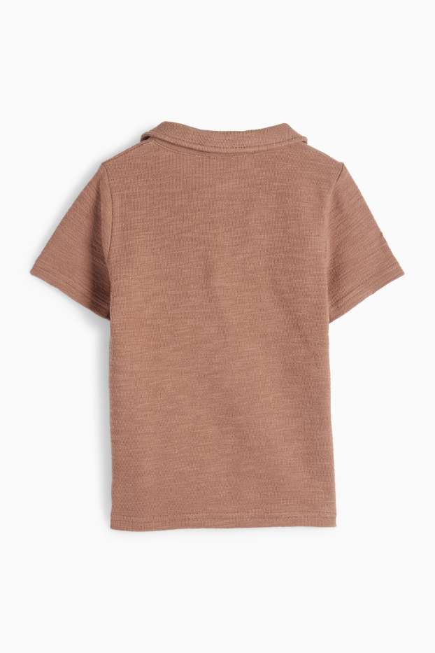 Enfants garçons - Palmiers - Polo - finition texturée - marron