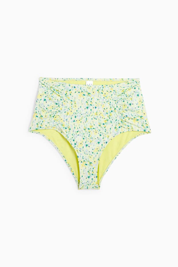 Damen - Bikini-Hose - High Waist - LYCRA® XTRA LIFE™ - geblümt - mintgrün