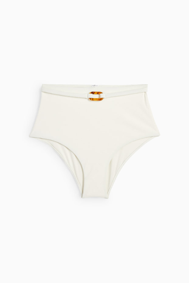 Damen - Bikini-Hose - High Waist - LYCRA® XTRA LIFE™ - strukturiert - cremeweiß