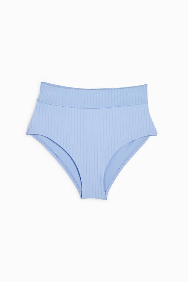 Women - Bikini bottoms - high waist - LYCRA® XTRA LIFE™ - ribbed - light blue
