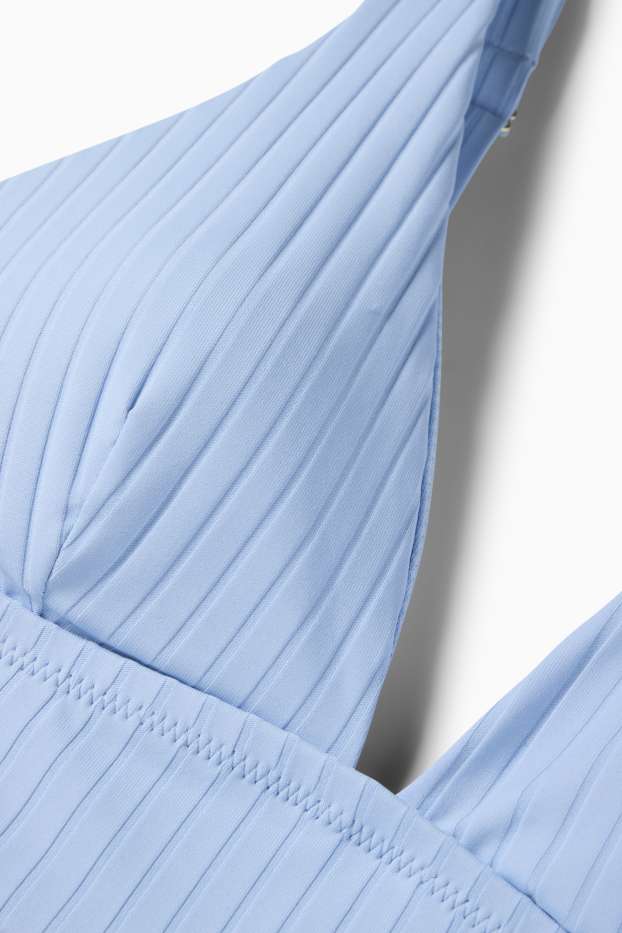 Women - Bikini top - padded - LYCRA® XTRA LIFE™ - ribbed - light blue