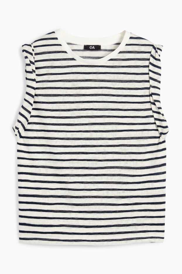 Dames - Top - gestreept - wit / zwart