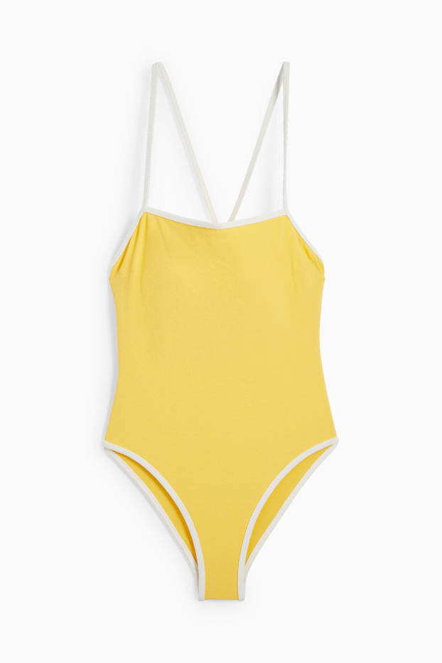 Damen - Badeanzug - wattiert - LYCRA® XTRA LIFE™ - strukturiert - gelb