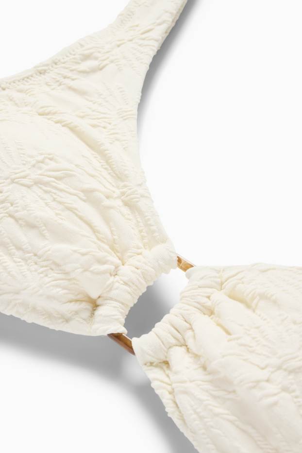 Femei - Top bikini - vătuit - LYCRA® XTRA LIFE™ - structurat - alb-crem