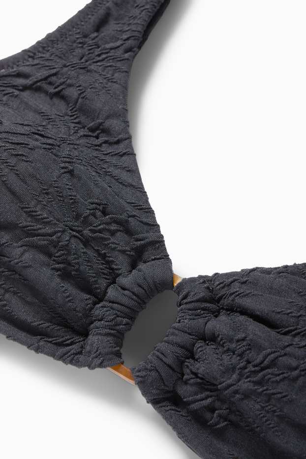 Women - Bikini top - padded - LYCRA® XTRA LIFE™ - textured - black