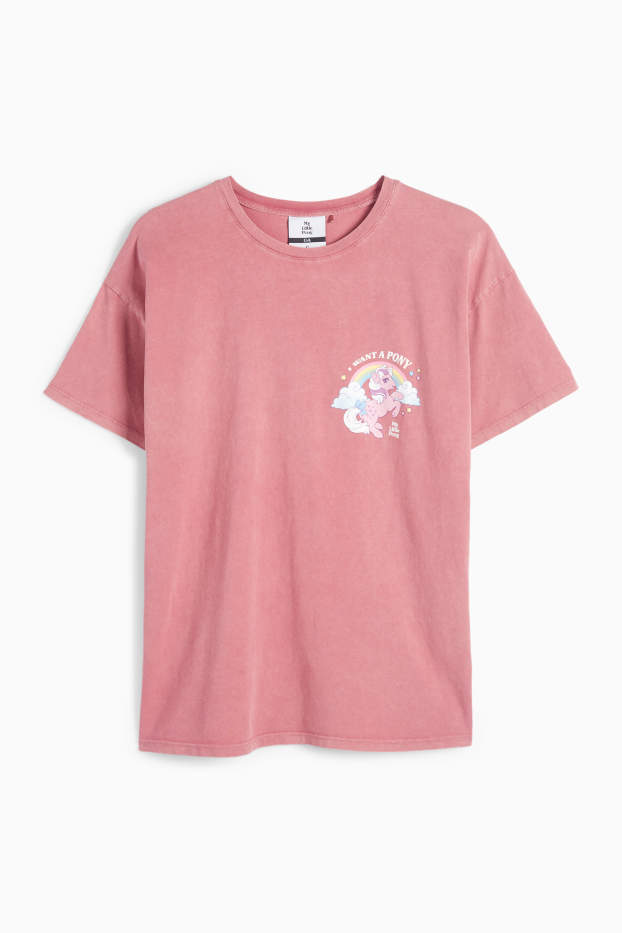 Femei - Tricou - supradimensionat - Micul meu ponei - roz închis