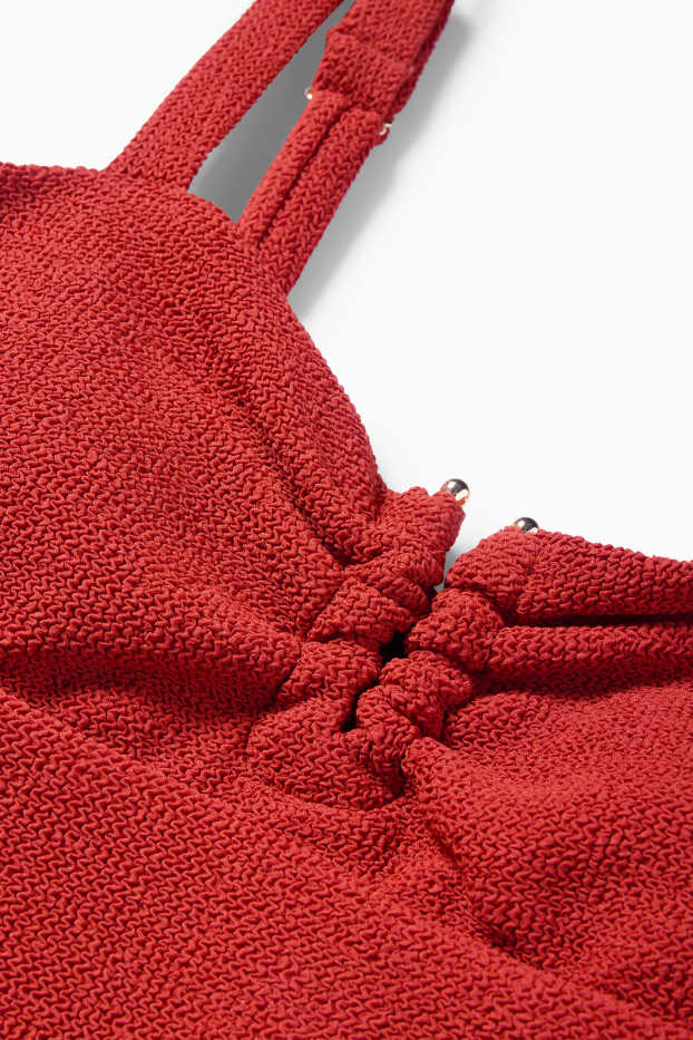Damen - Umstands-Badeanzug - LYCRA® XTRA LIFE™ - strukturiert - dunkelrot