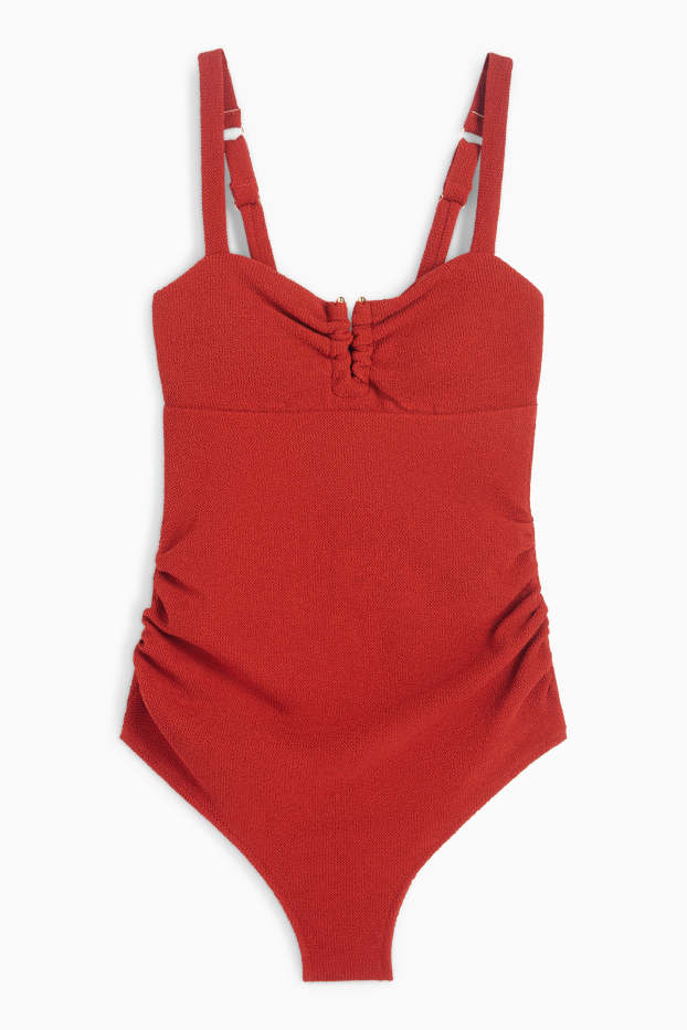 Damen - Umstands-Badeanzug - LYCRA® XTRA LIFE™ - strukturiert - dunkelrot