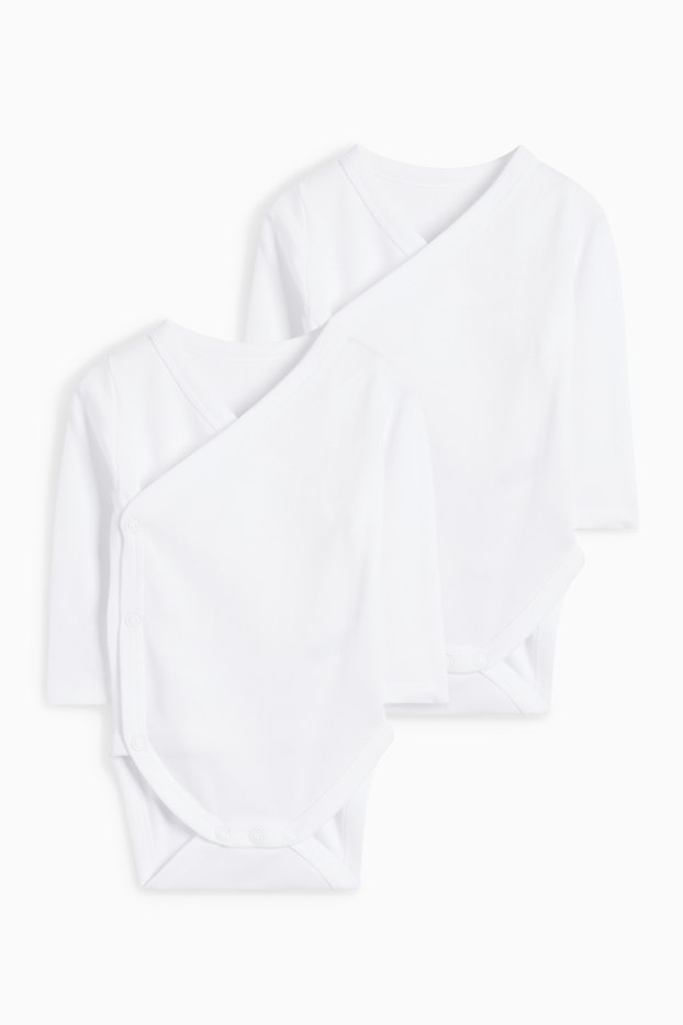 Unisex - Multipack 2er - Baby-Wickelbody - weiss