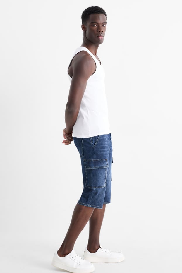 Herren - Jeans-Bermudas - LYCRA® - dunkeljeansblau