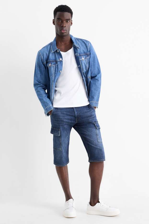 Herren - Jeans-Bermudas - LYCRA® - dunkeljeansblau