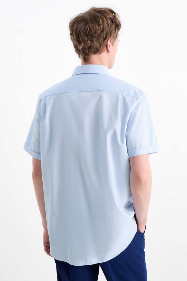 Uomo - Camicia business - regular fit - collo all'italiana - facile da stirare - azzurro