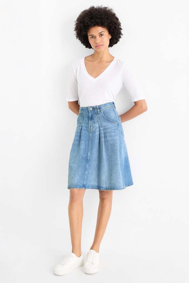 Mujer - Falda vaquera - vaqueros - azul claro